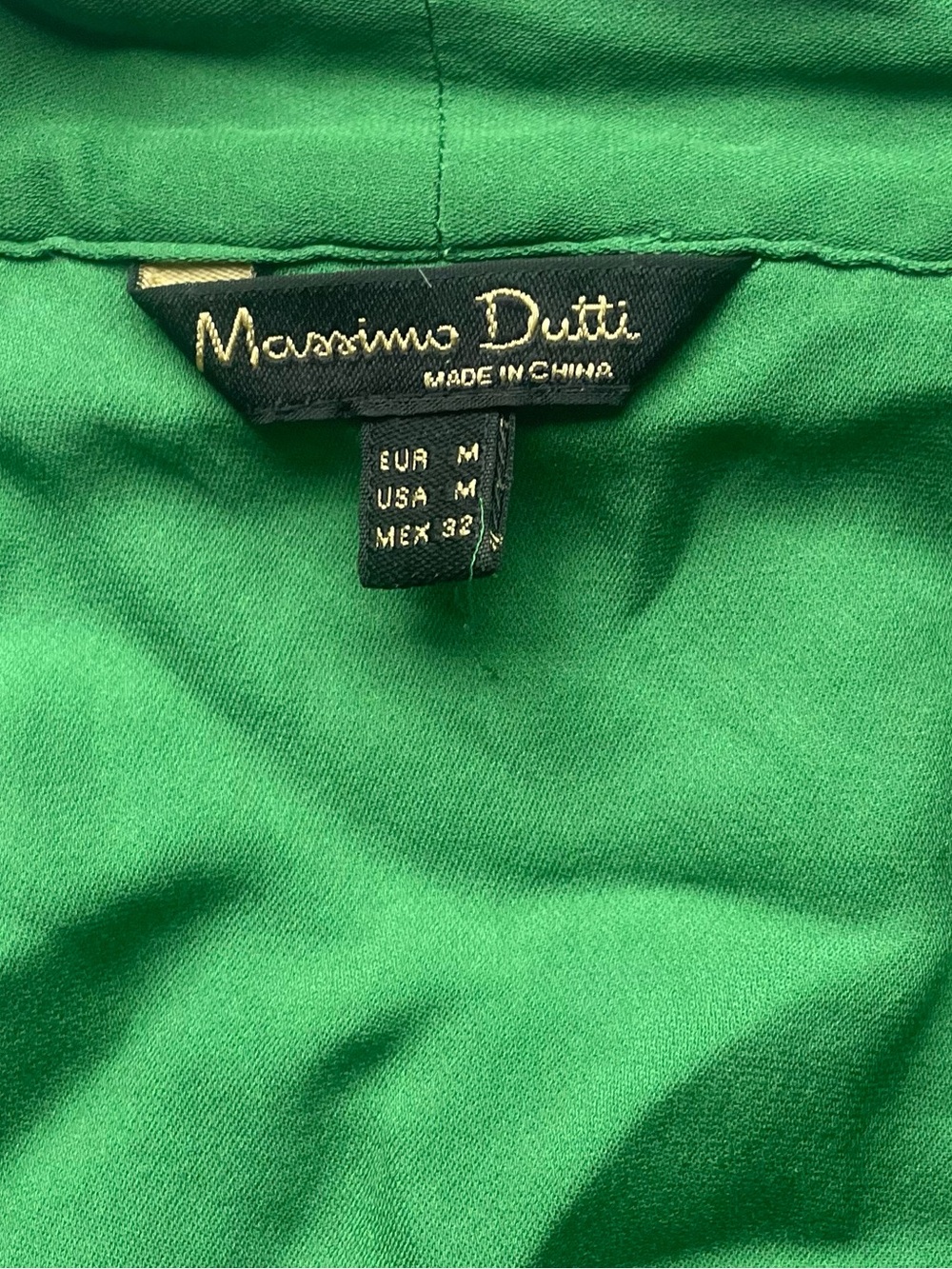 Massimo Dutti Silk Green Wrap Caftan Dress Midi Relaxed Fit Medium - Picture 8 of 8